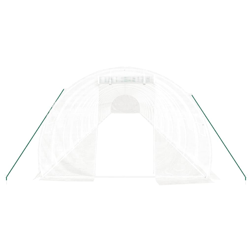 Homgoday Invernadero con Estructura de Acero Blanco 72 m² 24x3x2 m, Invernadero Caseta Jardín Terraza Plantas Semilla Cultivo Huerto Verduras Cubierta Casero