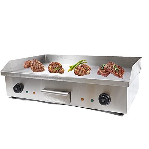 Commercial Electric Griddle, 29'' Electric Countertop Griddle 4400W Electric Flat Top Grill, Stainless Steel Electric Countertop Griddle, Adjustable Temperature Control 122°F-572°F