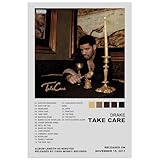 SaruEL Rap Singer Music Album Cover Take Care Poster Drake Hanging Wall Art Decoration Can Be Used For Bedrooms, College Dormitories, Offices, Gifts Etc(Unframed 12×18inch,30×45cm), black