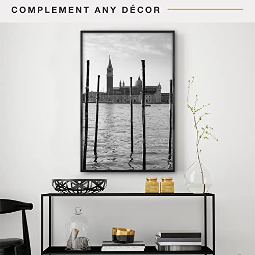 Image of MCS Edgeline Metal Poster Frame, Back-Loading Picture Frame For Wall Art, 24 x 36 Inch, Black