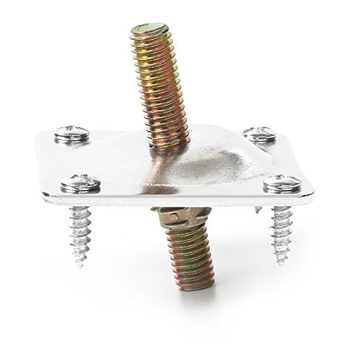 Anwenk 11 Degree Angled Leg Mounting Plates, Furniture Leg Attachment Plates Industrial Strength T-Plate M8 Sofa Legs with Hanger Bolts,Screws,Set of 4