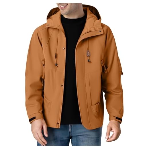 Chaqueta protectora solar impermeable y resistente al viento para hombre, para exteriores, casual, con cremallera completa, softshell, con capucha, para senderismo, viajes, cortavientos, otoño e