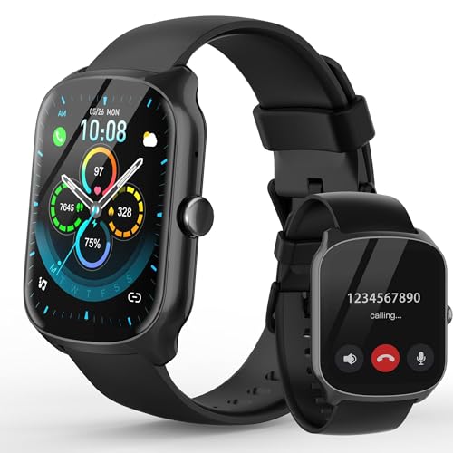 STECEi Reloj Inteligente Hombre Mujer, 1.95' HD Pantalla Curva Smartwatch con Llamadas Bluetooth, Monitor de Ritmo Cardíaco y Sueño, Pulsera Actividad 110+ Modos Deportivos, Impermeable IP68, Negro