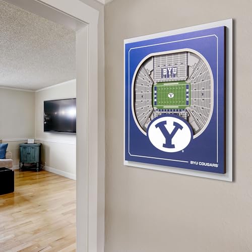 Image of YouTheFan Officially-licensed NCAA Stadium Series 3D Wall Art - multi-layer team stadium replica, detailed sports fan gift, indoor decor