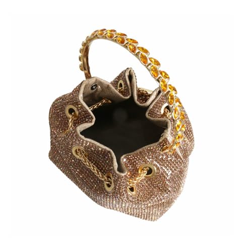 DJBM Women Full Diamonds Bucket Handbag Rhinestone Clutch Purse Evening Clutch for Women Party Prom Cocktail Wedding