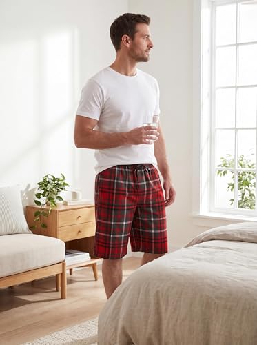 Image of Andrew Scott Men's Lounge Pajama Shorts | Cotton Blend Soft & Light PJ Bottom | Drawstring & Pockets | Multi Packs-Colors
