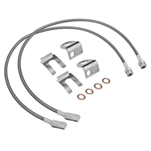 2Pcs 89702 Extended Front Brake Lines Compatible with 87-06 Jeep TJ/YJ/XJ