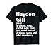 Hayden Girl ID IDAHO, lustiges Geschenk für die Stadt, Heimwurzeln T-Shirt