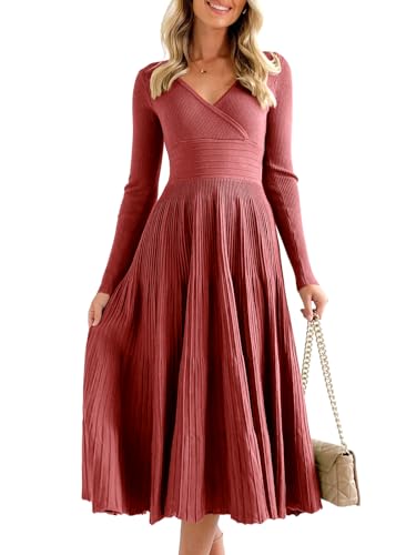 Saodimallsu Womens Long Sleeve Midi Sweater Dress...