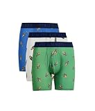 POLO RALPH LAUREN Mens 4D Flex Cotton Modal Boxer Briefs Fiji Green/Nevis/Colby Blue/Hudson Valley Bear AOP MD One Size