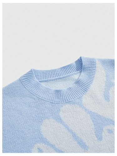 Men's Letter Graphic Ripped Sweater Long Sleeve Crew Neck Knit Pullovers Drop Shoulder Streetwear4