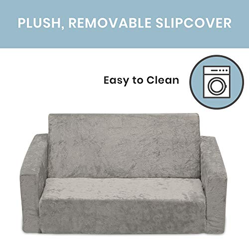 Serta Perfect Sleeper Grey Extra Wide Convertible Sofa Bed for Kids