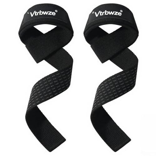 Vtrbwze Gym Lifting Straps for Weightlifting & Deadlift - Non-Slip Silicone Grip, Padded Wrist Support for Bodybuilding, Workout & Strength Training, Unisex Design for Men & Women (black)