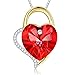 Collier Femme Coeur"Amour pour toujours" Cristaux De Autriche Bijoux Argent Femme, fete des meres Cadeau Femme Maman Grand Mere Original Anniversaire (Red)