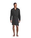 Lucky Brand Men’s Bathrobe – Lightweight Knit Spa Robe for Men with Shawl Collar - Soft Cotton Blend Men's Bath Robe (S-XL), Size Small-Medium, Charcoal Heather