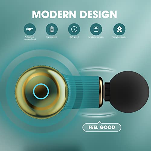 Relaxigo Pocket Sized Massage Gun, Travel Massage Gun With Carry Case, Mini Massage Gun, Portable Percussion Muscle Massager, Small & Quiet, Portable, Pain Relief, Office Massager(Cactus Green) #TOP6