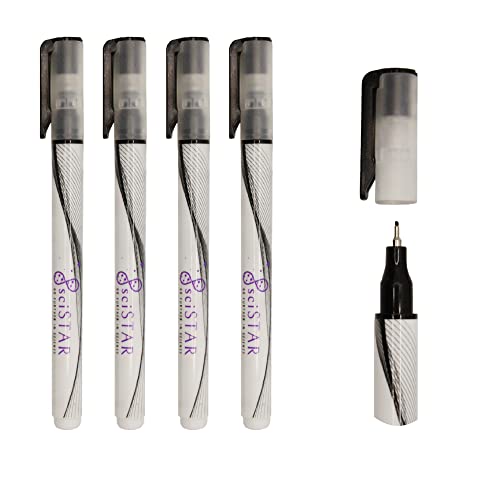 SciStar Alcohol-Resistant Laboratory Markers, NEW & IMPROVED, Fine Point (0.7mm), Black Ink (Pack of 4)