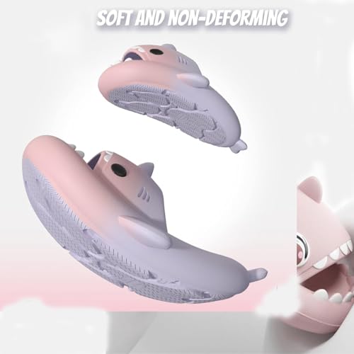 LELEBEAR Big Eye Shark Slides, Sharky Chanclas, Sharklas Originales Chanclas, Cloud Shark slides Unisex Beach Shark Slippers3