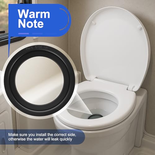 Image of 2 Pack RV Toilet Seal Replacement for Dometic 300, 310, 320 Series, Toilets Seal Gasket Kit Replace Part 385311658, Durable Rubber, Easy Installation, Fix Leakage & Odor, for Camper /Travel Trailers