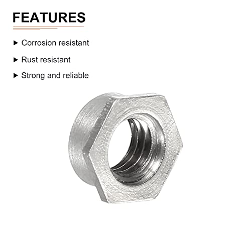 DTGN M3 x 0,5mm(D x P) Selbstklemmende Abstandsmuttern - 25er Pack - Gut für die Bauindustrie - Kohlenstoffstahl Passivierung Drucknietmutter - Silber