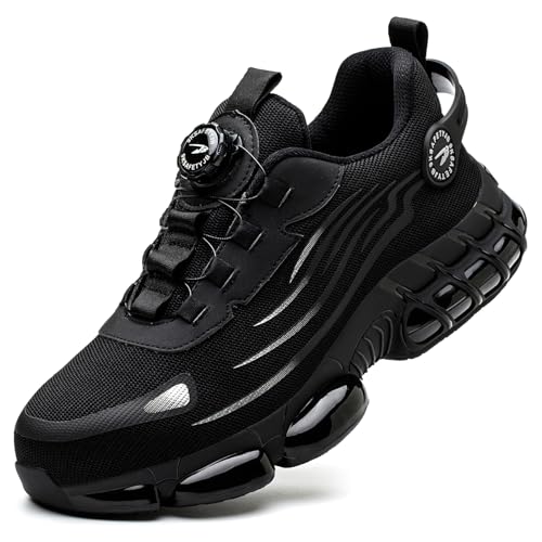 Imagen de NGARY Zapatos de Seguridad para Hombre Mujer Calzado de Seguridad Ligero Comodo Zapatillas de Trabajo con Punteras de Acero Zapatillas Deportivas botón