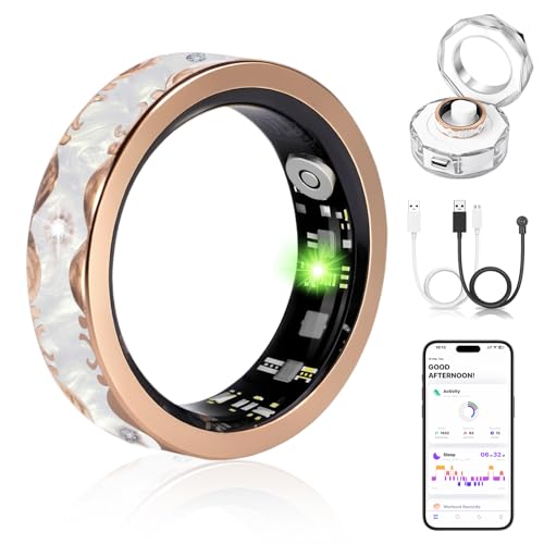 Image of Smart Ring for Women Fitness Ring Health Ring No Subscription Fee White 9# | IP68 Waterproof with Heart Rate, Step Counting, Sleep Monitoring, for iPhone /Android