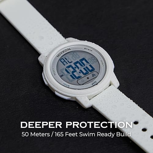 Image of Miykon Ultra-Thin Digital Watch for Men - Minimalist Waterproof Sports Watch with Large Easy to Read Display - Shockproof Resin, Super Illuminator, Stopwatch & Timer, Alarm, Dual Time, 24hr Military Time