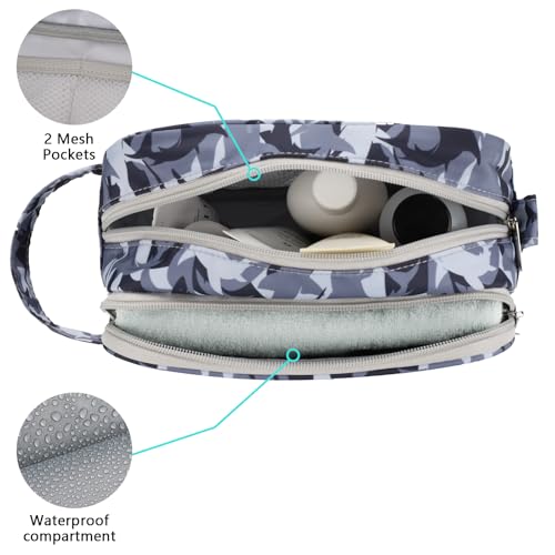 Shark Kids Toiletry Bag for Boys, Travel Toiletry Bag for Little Young Boys Waterproof Hanging Wash Bag Toddler Traveling Toiletries, Camo Black3