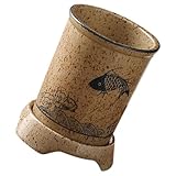 LOORGVEL Keramik Chopstick Halter mit Abtropffunktion Stilvoller und Platzsparender Küchenutensilienhalter aus Langlebigem Porzellan Praktischer Besteck Organizer für Löffel und Kochlöffel