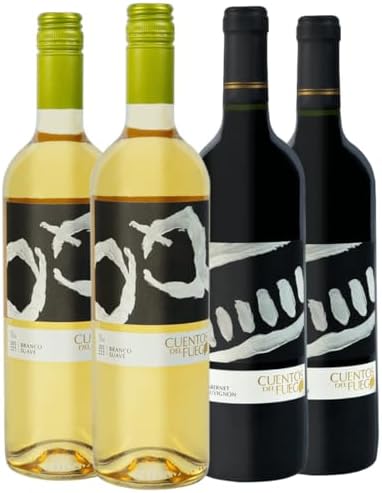 Kit com 4 Vinhos Chilenos 2 Branco Suave e 2 Cabernet Sauvignon C...