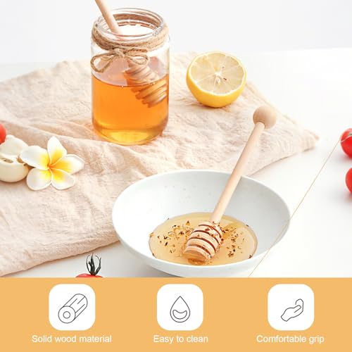 2 pièces agitateurs à miel en bois, 2 cuillères à miel en bois, bâtonnets à miel en bois, cuillères à miel, bâtonnets à miel