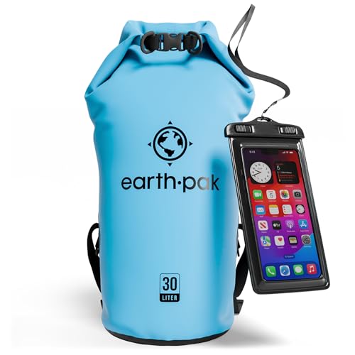 Image of Earth Pak Waterproof Dry Bag - Roll Top Waterproof Backpack Sack Keeps Gear Dry for Kayak with Waterproof Phone Case
