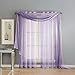 DONREN Lavender Purple Luxury Semi Sheer Window Scarf for Outdoor Decoration - Add Beautiful Elegant Effect to Curtain Drapes (1 Panel 52 by 216 Inch)