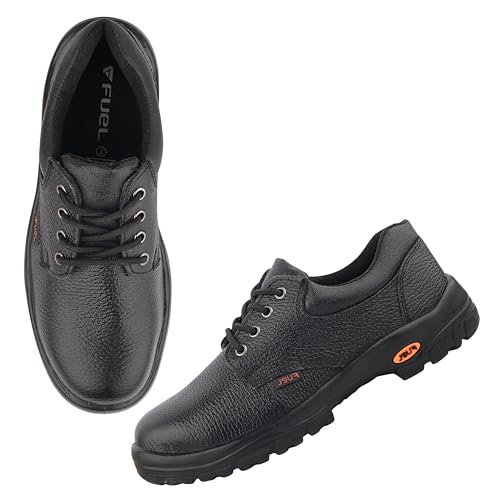 Image of FUEL Falcon-01 Genuine Leather Safety Shoes for Men Industrial PU Single Density Sole, Steel Toe, Energy Absorption Shoe (Sizes-6UK - 11UK /India)