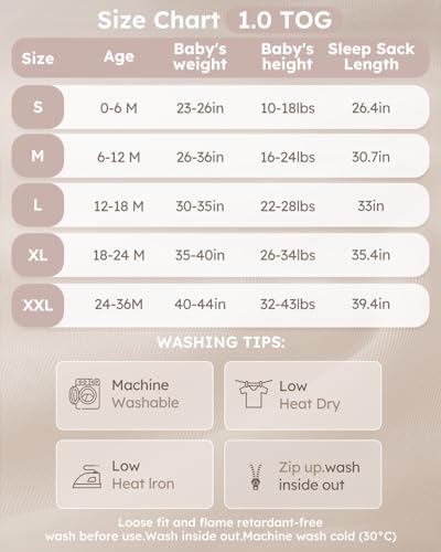 Image of Yoofoss Rayon Made from Bamboo Baby Sleep Sack 24-36 Months 1.0 Tog Baby Wearable Blanket, Super Soft Infant Toddler Sleeping Sack 2-Way Zipper