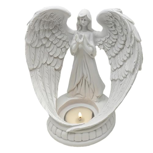 Bougies et Bougies, 5,9 Pouces de bougeoir en Ange priant, Porte-lumière à thé en résine,...