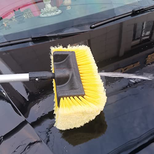 Giant Bear 10" Flow-Thru Penta-Level Car Wash Brush Head With Soft Yellow Bristles, Not Hurt Paint Scratch Free Cleaner Tool For Car Rv Truck Suv Deck Home Cleaning. #TOP4