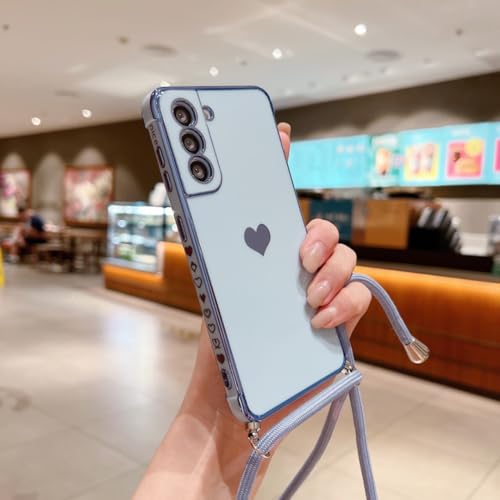 Coque Samsung S24 FE avec cordon bleu clair idéale pour vos sorties et voyages