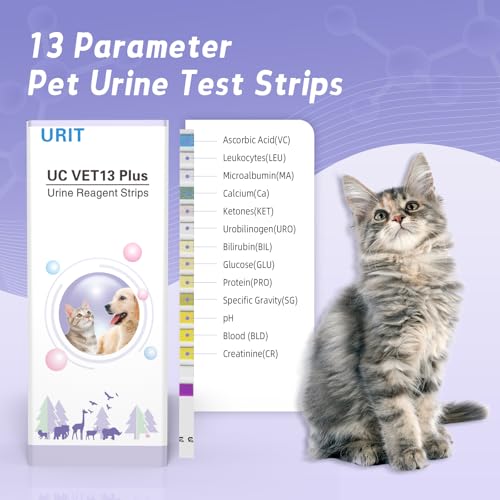 Image of UTI Test Strips for Dogs, Cats, & Pets - 13 in 1-50 Count - Urinary Tract Issues - Test Strips for Pets