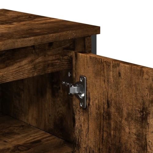 Mueble de baño auxiliar roble ahumado de 91x35x60 cm en madera de ingeniería 8