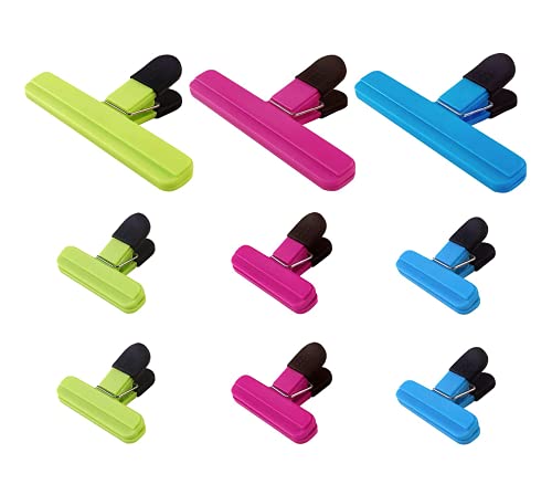 Lot de 9 grandes pinces pour sac à frites - Tailles assorties - En plastique Cover