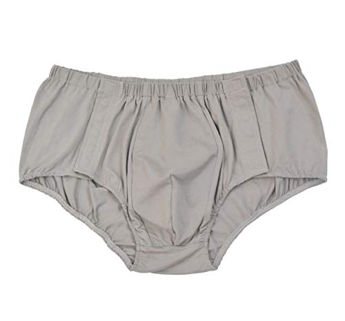 FUYUFU Bragas De Algodón Fáciles De Usar y Quitar Para Hombres Ropa Interior Con Botones a Presión (Café claro, L) Cover