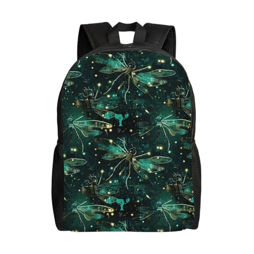 16in Lightweight Travel Backpack Dragonfly Circuit Pattern Casual Daypack for Outdoor Enthusiasts, Business Men & Women, Travel Ready Design
