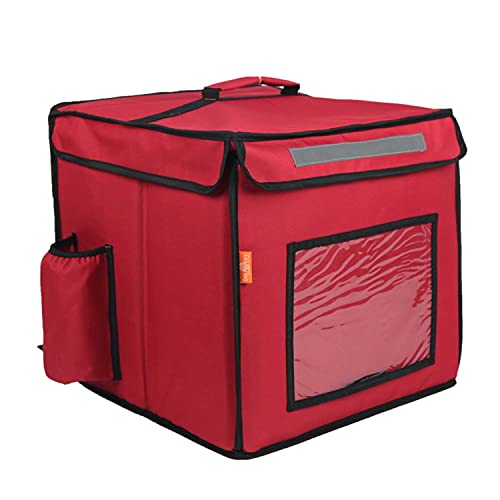 Image of Maxim Insulated Water Stain Repellent Food Pizza Courier Delivery Bag 45 litres 14X14X14 inches (Large, Red)