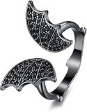 unique corn Gothic Black Bat Ring
