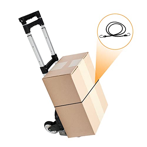 Smartxchoices Folding Hand Truck, Dolly Cart With Wheels & Telescoping Handle, Bungee Cord, Portable Aluminum Luggage Cart, Personal Trolley For Indoor Outdoor Travel Shopping Moving, 176 Lb Capacity #TOP1