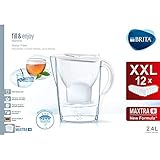 Brita Marella Wasserfilterkanne, 12 Maxtra+ Filter, Kunststoff, weiß, 2,4 Liter