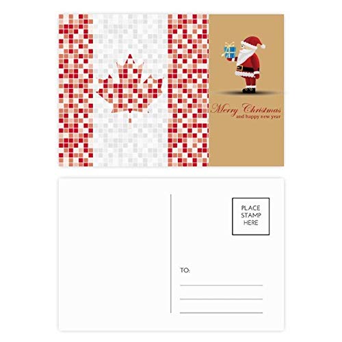 Cartes postales feuille d'érable mosaïque Père Noël Canada correspondance hivernale
