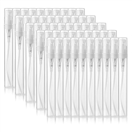 La Mejor Selección de Fraiche Envases comprados en linea. 44 Mini Atomizador Perfume, Decants Perfumes de Vidrio Transparente de 10ml, 50 Pcs Perfumeros de Bolsillo Rellenable
