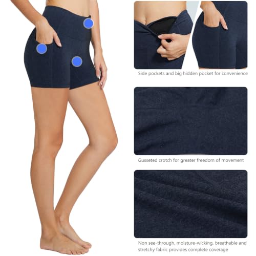 Image of baleaf Women's High Waist Biker Shorts with 3 Pockets